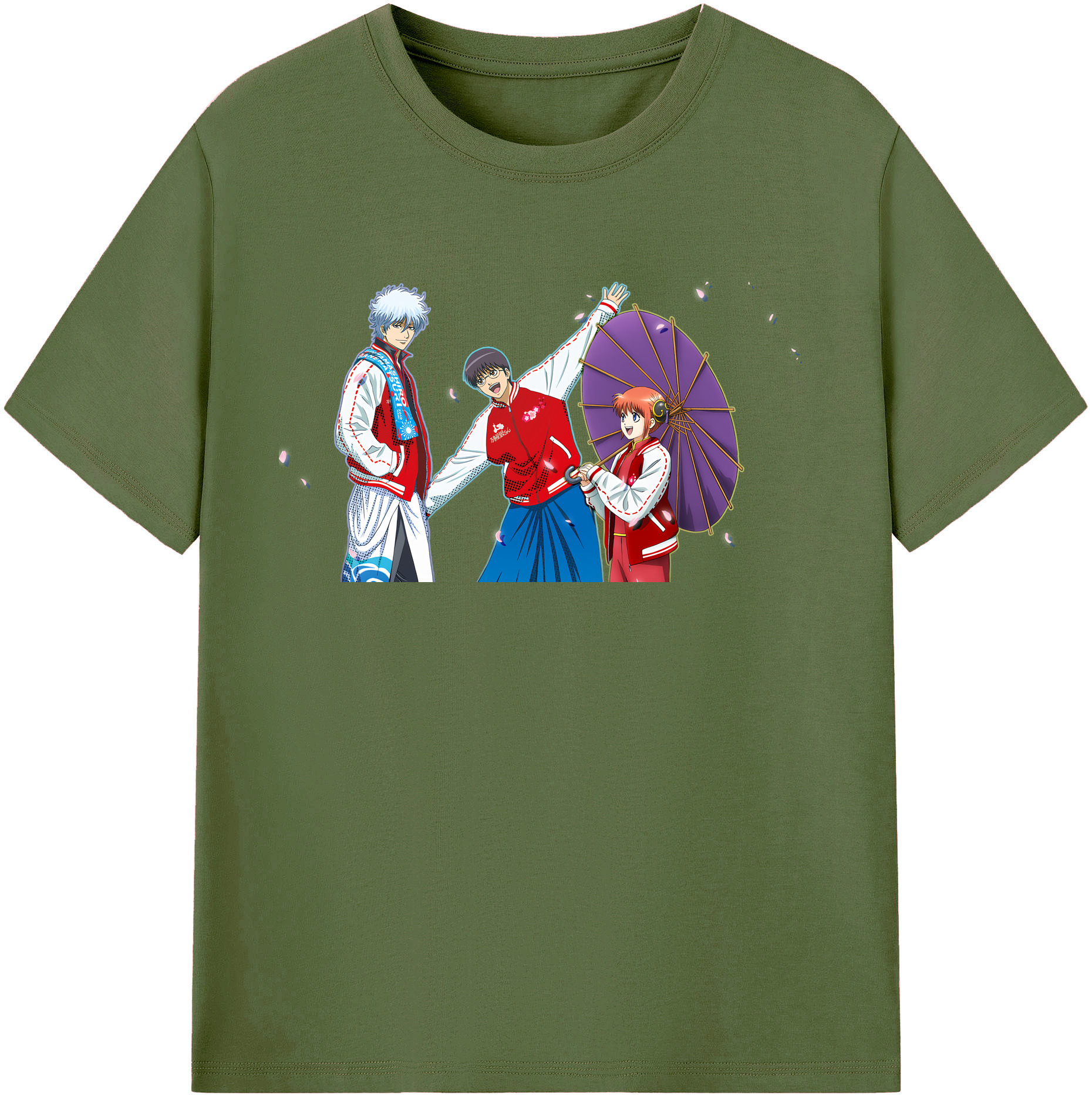 （画像用） ぎんたま 坂田銀時（さかたぎんとき） 神楽 志村新八（しむら しんぱち） GINTAMA Sakata Gintoki Kagura Shimura Shinpachi 綿100％半袖Tシャツ（フロントプリント）